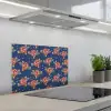 Disco - Blauw - Patroon keuken achterwand spatscherm klein 900 -3d_schuin