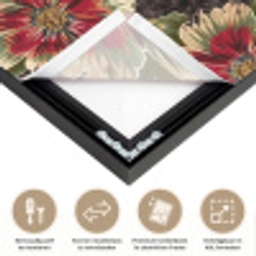 Bloemen - Klassiek - Patroon - Rood Textielframe zwart klein 947 -USP_closeupNL
