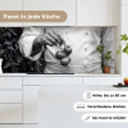 Tomaten - Chef - Zwart - Wit keuken achterwand 2 middel -sfeer4_DE