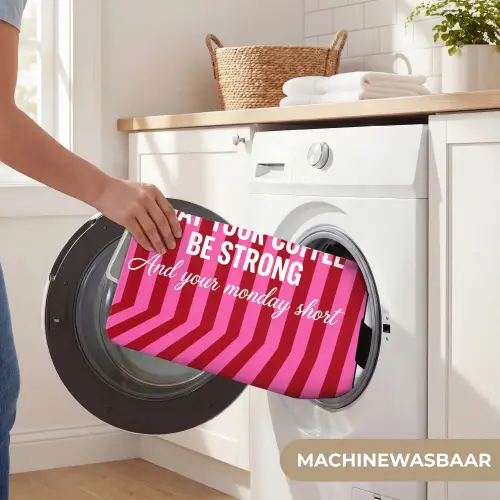 Roze - Strepen - Koffie - Maandag Badmat klein -USP_WasbaarNL