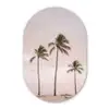 Palmbomen - Zonsondergang - Roze Wandcirkel Ovaal Forex klein -3d