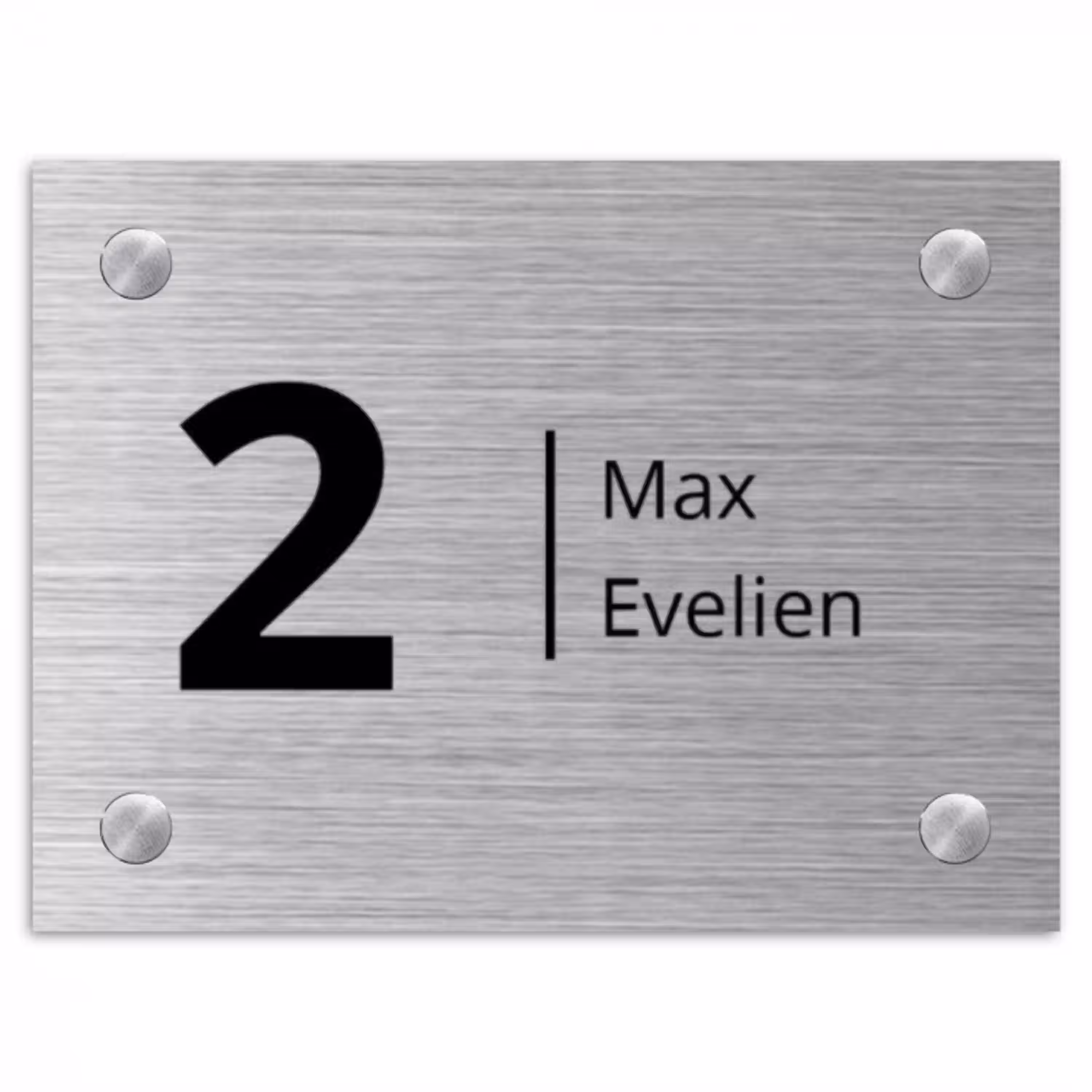 Metaaleffect - Modern Naambord Rechthoek middel -3d