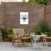 Basketbalbord - Minimalistisch - Zwart Tuinposter op houten frame 2 cm dik klein -sfeer3