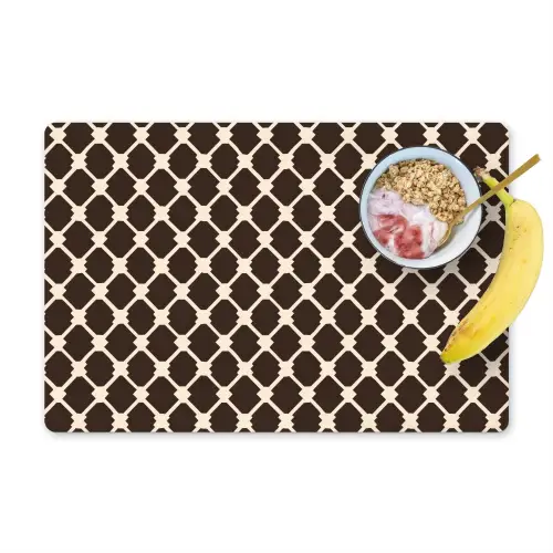 Bruin - Ruitpatroon - Geometrisch Placemat vinyl groot 368 -zzzproduct_Kitchenyeah-website