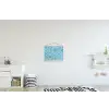 Water - Blauw - bubbels textielposter latten blank klein -kinderkamer