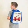 Brandweerwagen - Getekend - Rood Kinderrugzak - Blauw middel -sfeer2