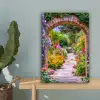Doorkijk - Bloemen - Pad - Natuur canvas 2cm klein -sfeer4