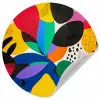 Vormen - Stippen - Kleurrijk Wandcirkel behangsticker klein -3d