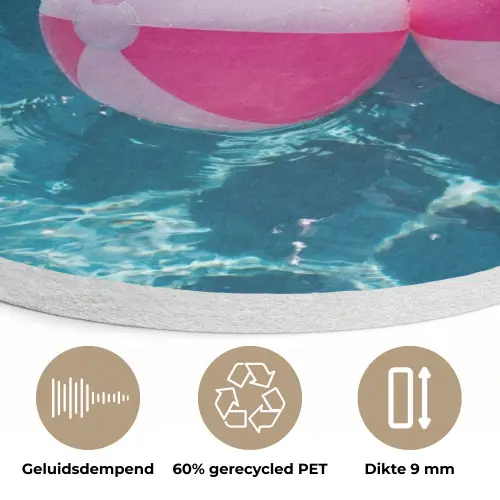 Strandballen - Roze - Water Akoestische PET Vilt - Rond klein -closeup_NL