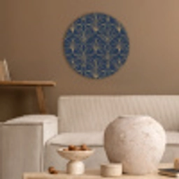 Deco - Waaier - Blauw Akoestische PET Vilt - Rond klein 838 -sfeer1