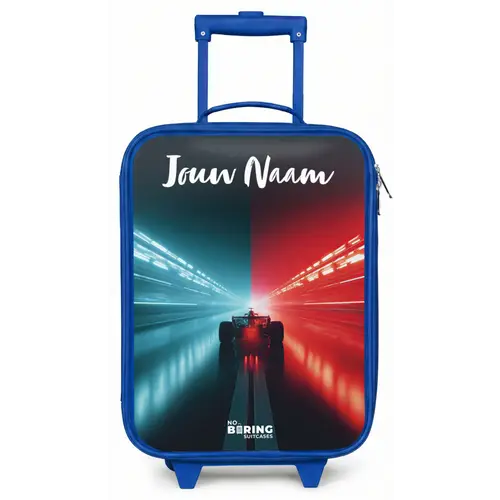 Raceauto - Verlichting - Neon - Rood Kinderkoffer - Blauw klein -zz3dotto