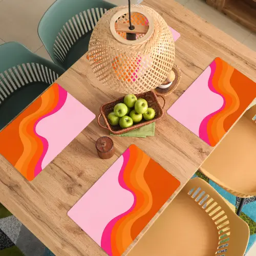 Retro - Waves - Kleurrijk Placemat vinyl groot -zzsfeer5_Kitchenyeah-website