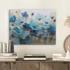 Bloemen - Schilderij - Blauw PET vilt klein -sfeer1