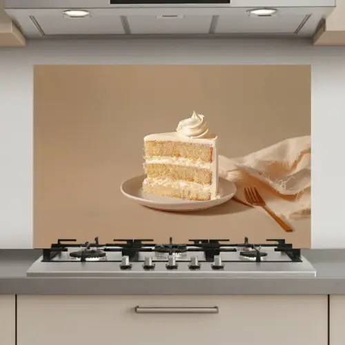 Vanilletaart - Cake - Romig keuken achterwand spatscherm klein -3d_website