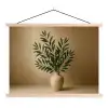 Vaas - Olijftakken - Bladeren - Beige textielposter latten blank klein -3d