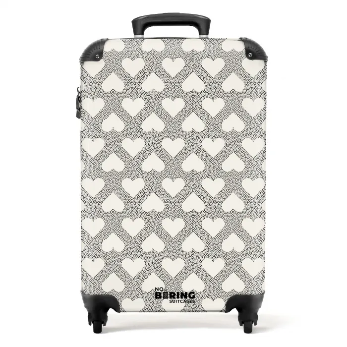 Valentijn stippen patroon zwart NBS - Handbagage koffer - Kinderen Unisex middel -productfoto_recht