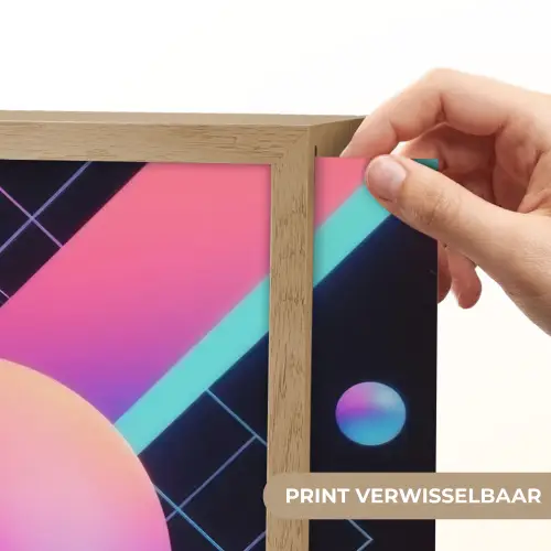Cirkels - Vlakken - Abstract - Blauw Light Box met batterij (Wandlamp) middel -USP_websiteprintNL