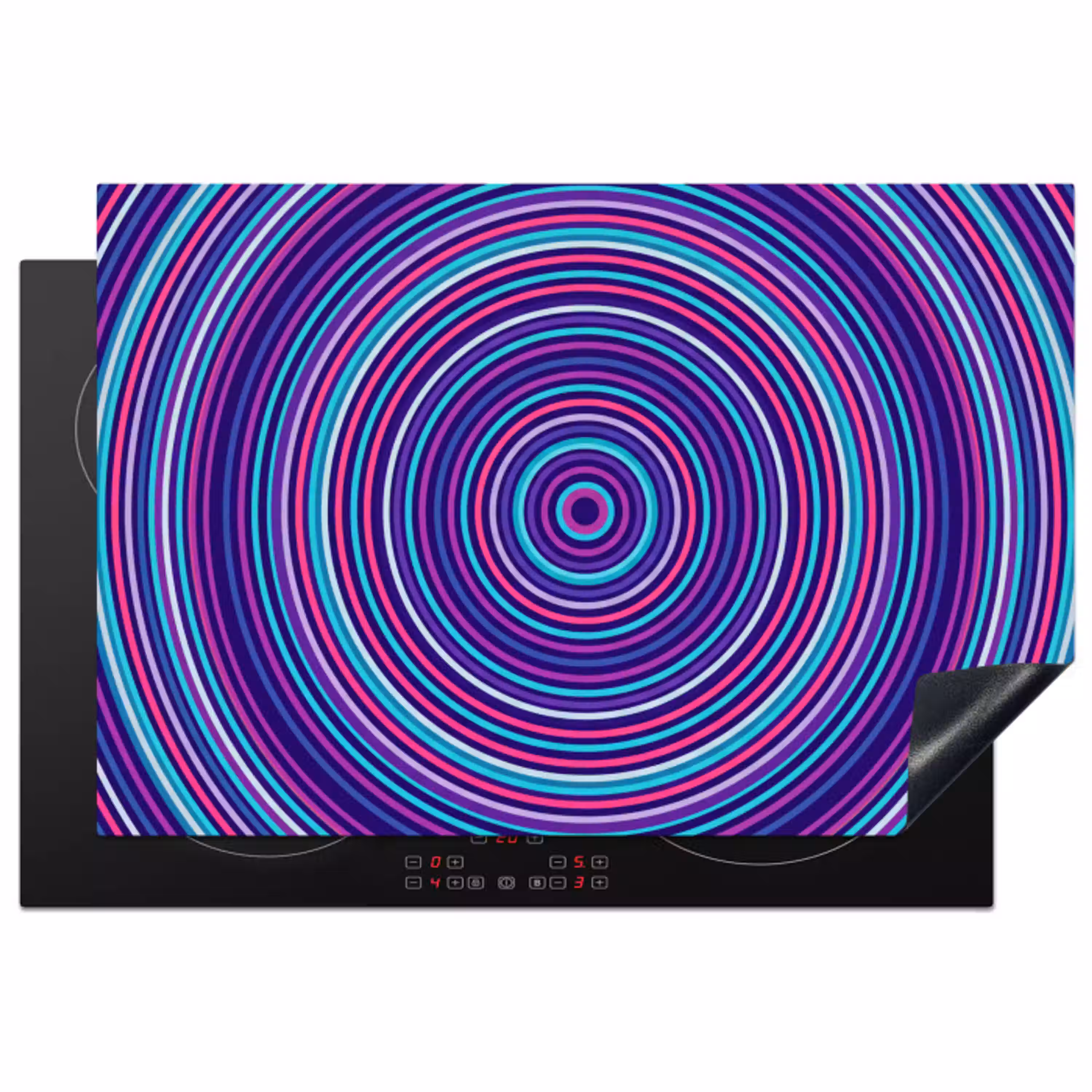 Abstract - Cirkels - Kleurrijk Inductie beschermer vinyl 3mm klein -3d