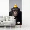 Chimpansee - Badeend - Grijs fotobehang vinyl groot -woonkamer