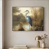 Reiger - Water - Planten Textielframe zwart klein -sfeer2