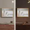Riet - Meer - Winter - Natuur - Sneeuw - Beige Light Box met batterij (Wandlamp) middel -sfeer3