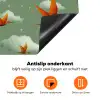 Dinosaurussen - Wolken - Sterren - Oranje Inductie beschermer vinyl 3mm klein -zzzzzzz-td-onderkant