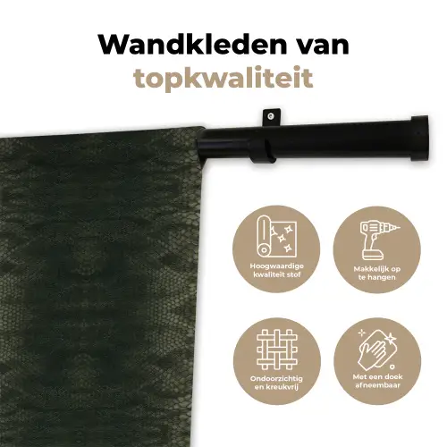 Slang - Boa - Mos - Groen Wandkleed katoen klein 269 -sfeer2