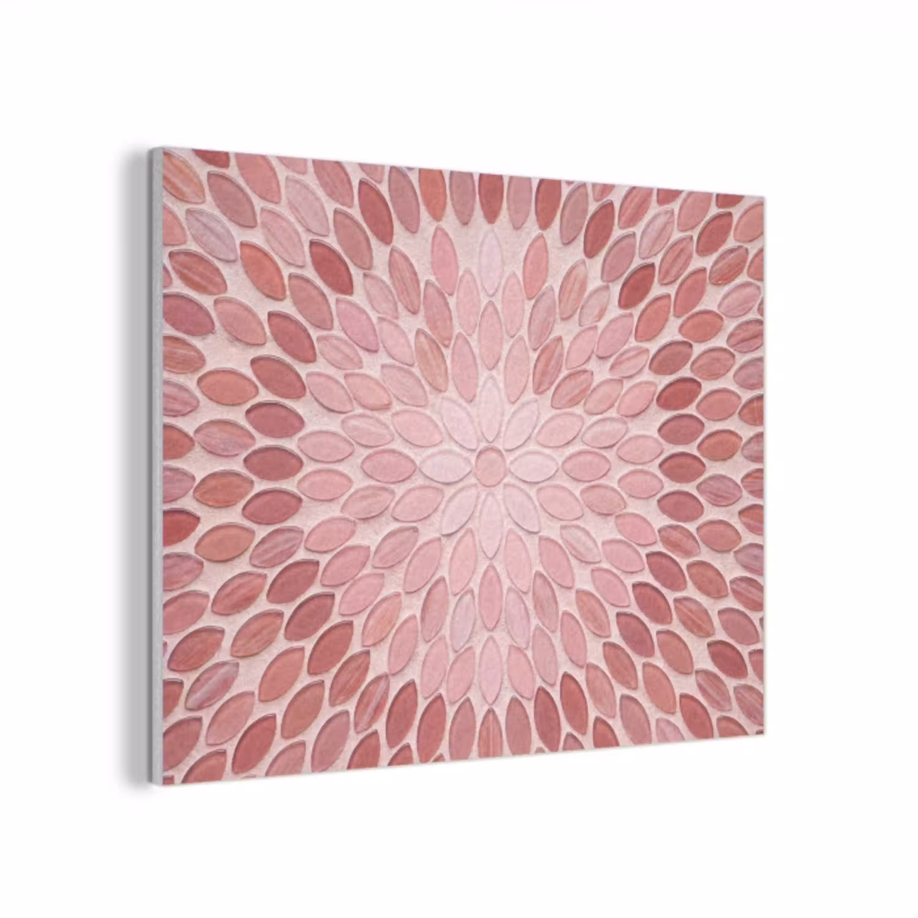 Patroon - Mozaïek - Ovaal - Abstract - Roze PET vilt klein -3d