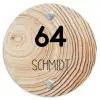 Holzmaserung - Modern Naambord Rond klein -3d