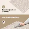 Bloemenprint - Grijs - Crème Inductie beschemer met haakjes klein 777 -ky-schoon-nl