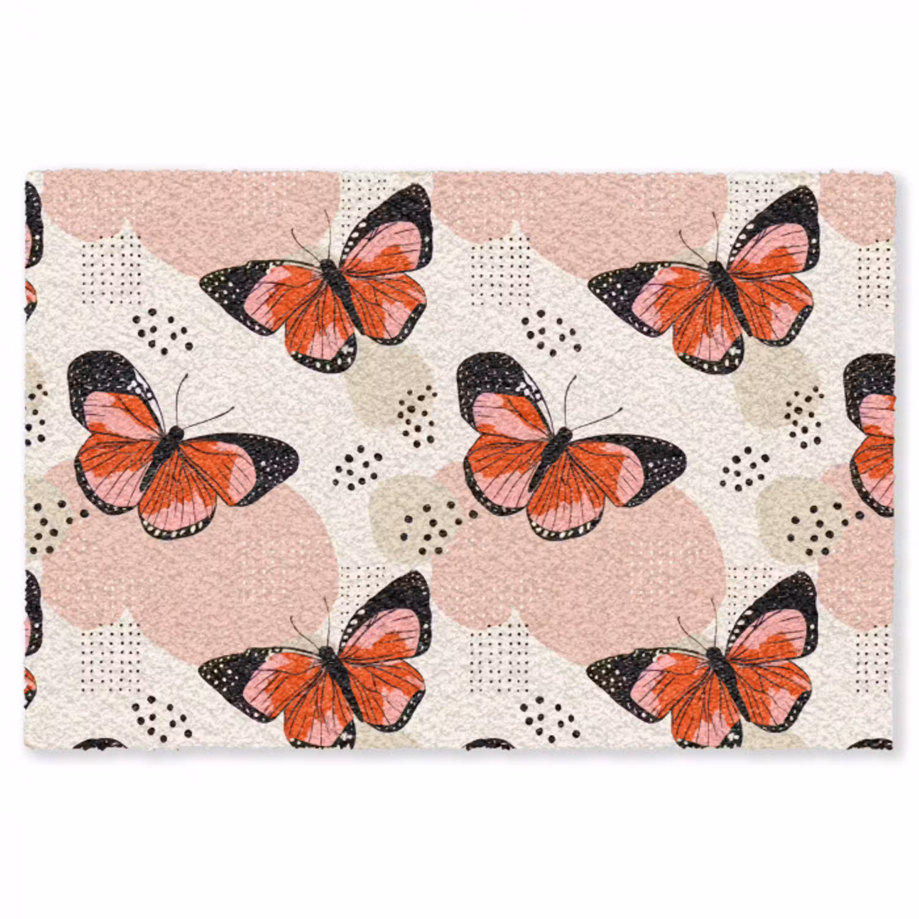 Vlinders - Retro - Kleurrijk Vloerkleed Rechthoek klein 1091 -3d