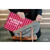 Roze - Strepen - Koffie - Maandag laptophoes neopreen klein -tas