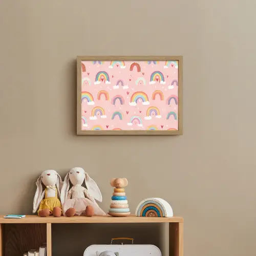 Regenboog - Patroon - Pastel Light Box met batterij (Wandlamp kind) middel -sfeer2_kind