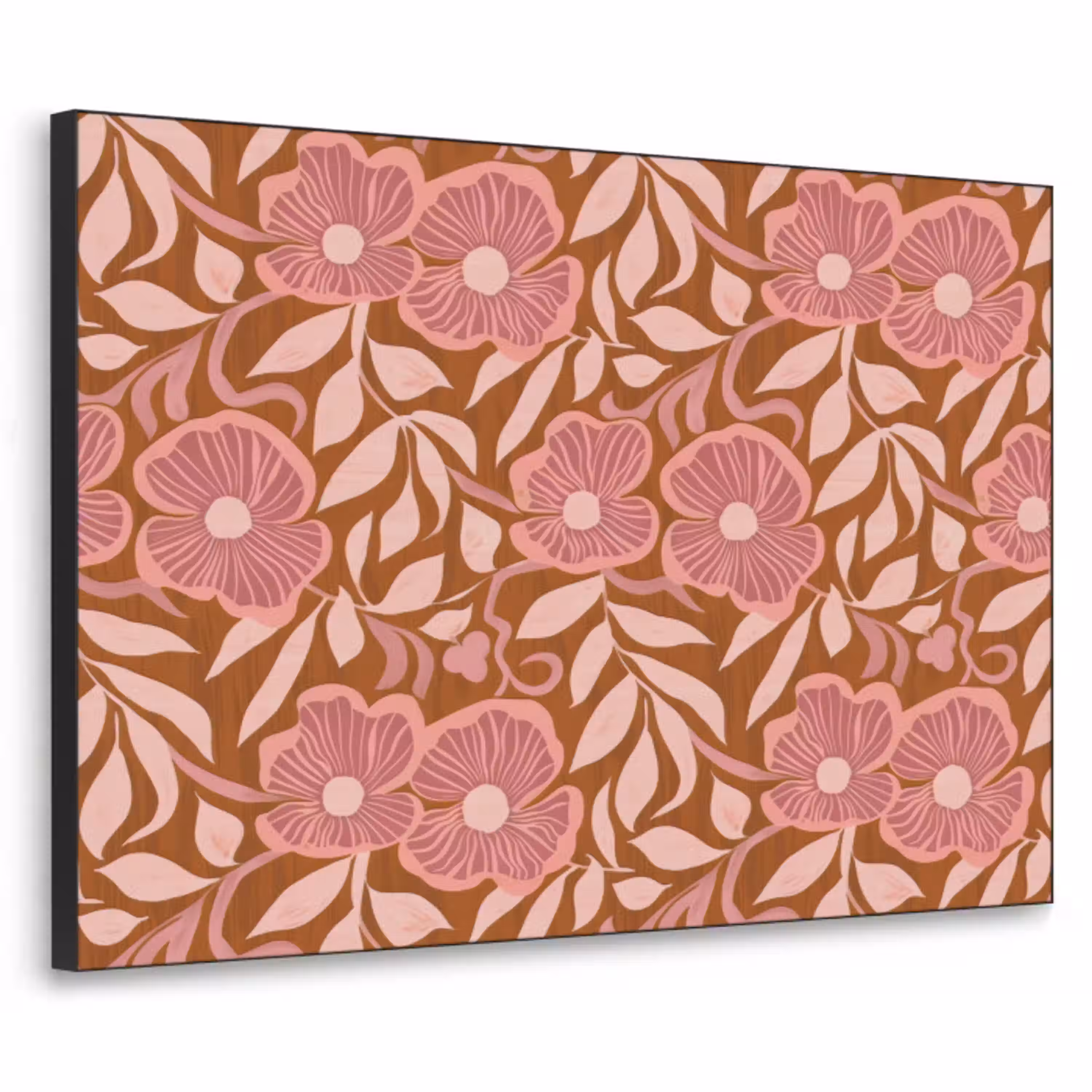 Sfeer - Bloemen - Roze Textielframe zwart klein 947 -3d
