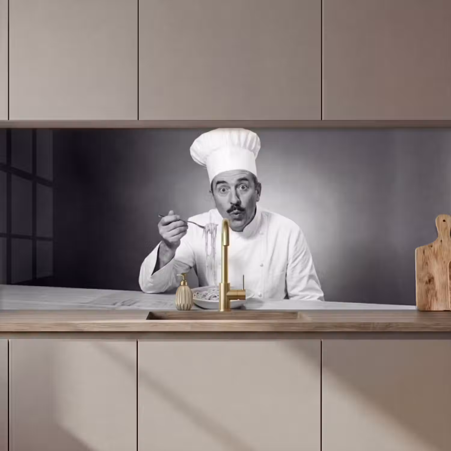 Küchenrückwand - Koch - Spaghetti - Nudeln