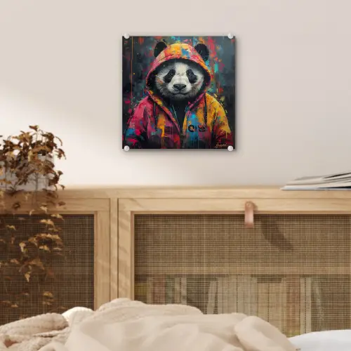 Graffiti - Panda - Jas - Kleurrijk plexiglas 5mm klein -sfeer4