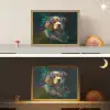 Hond - Puppy - Bloemen - Natuur - Golden retriever Light Box met batterij (Wandlamp kind) middel -sfeer3_kind