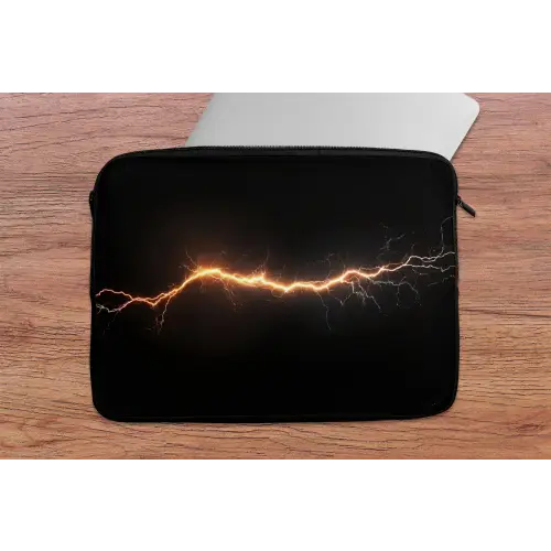 Gaming - Oranje - Bliksemflits - Licht laptophoes neopreen klein -tafel