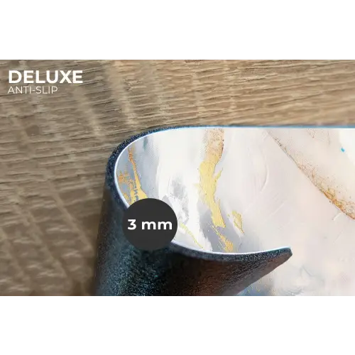 Blauw - Modern - Marmer - Abstract - Goud Placemat vinyl groot -closeup