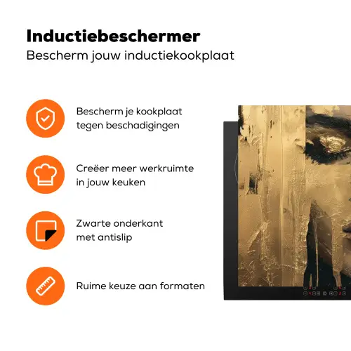 Abstract - Goud - Gezicht - Lippen Inductie beschermer vinyl 3mm klein -zzzzzzz-td-ups