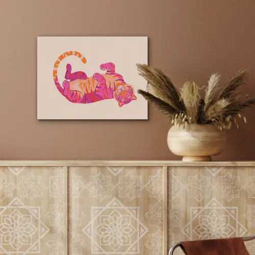 Tijger - Roze - Oranje PET vilt klein -sfeer4