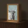 Schotse hooglander - Zwart wit - Patroon - Driehoek Light Box met kabel (Tafellamp) klein -z3d_website
