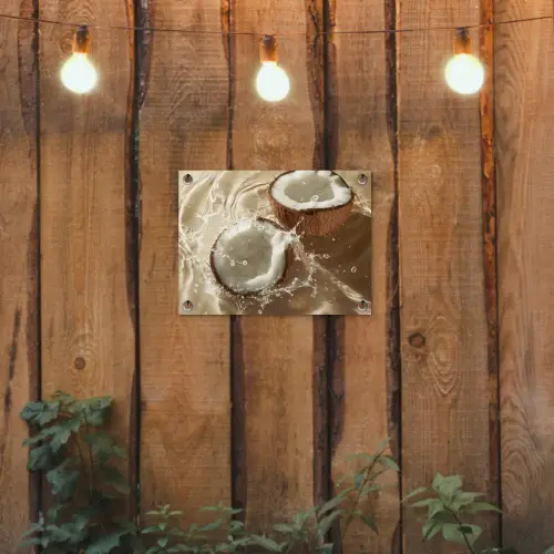 Kokosnoot - Water - Beige - Spetters tuinposter los doek klein -sfeer1