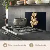 Plant - Bladeren - Goud - Zwart - Luxe keuken achterwand spatscherm klein -usp_NL