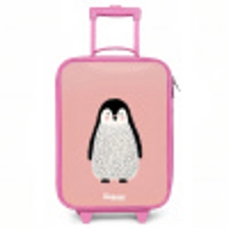 Pinguïn - Stippen - Roze - Minimalistisch Kinderkoffer - Roze klein -3d