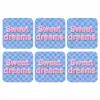 Sweet dreams - Vierkanten - Roze - Blauw onderzetter kurk middel -3d