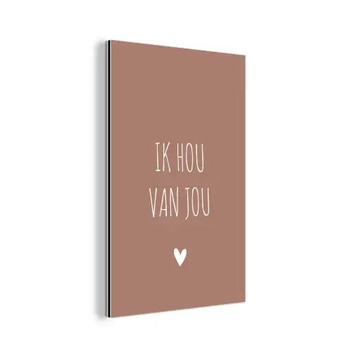 Spreuken - Ik hou van jou - Quotes aluminium wit klein -3d