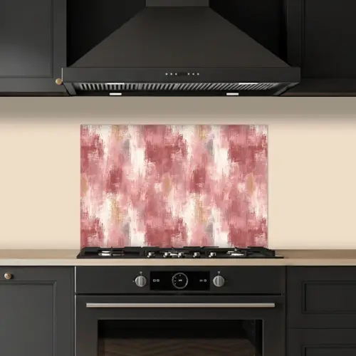 Penseelstrepen - Verweerd - Roze keuken achterwand spatscherm klein 900 -sfeer1
