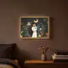 Moeder - Kind - Kleurrijk - Bloemen Light Box met batterij (Wandlamp) middel -sfeer4