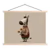 Zebra - Zonnebloemen - Warm textielposter latten blank klein -3d